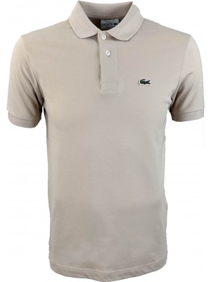 Cветло бежевая футболка поло Lacoste LC2-43