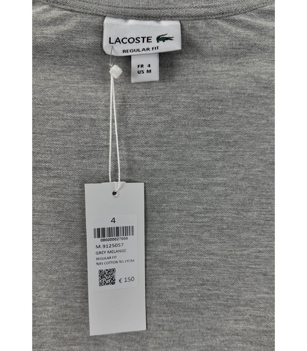 Серое поло с длинным рукавом Lacoste L600-17