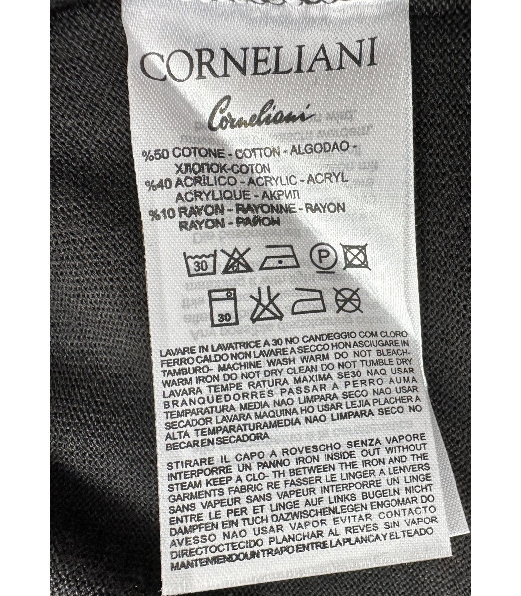 Черное поло с длинным рукавом Corneliani 9390-1