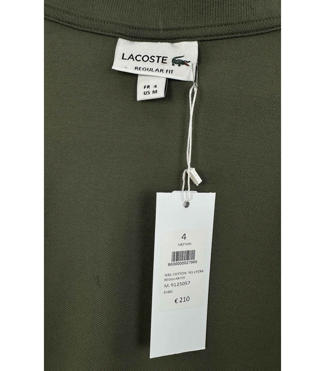 Хаки поло с длинным рукавом Lacoste L600-51