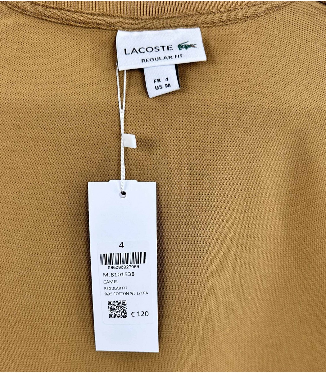 Светло-коричневая футболка поло Lacoste LC2-40