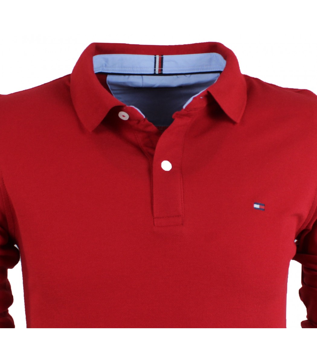 Красное поло с длинным рукавом Tommy Hilfiger TH4711-6