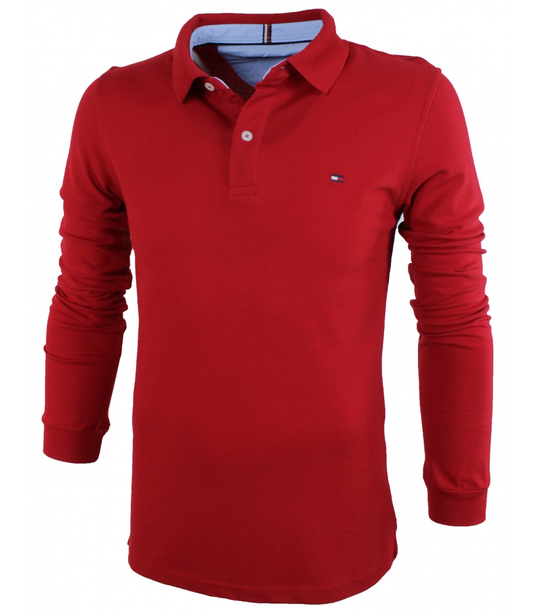 Красное поло с длинным рукавом Tommy Hilfiger TH4711-6