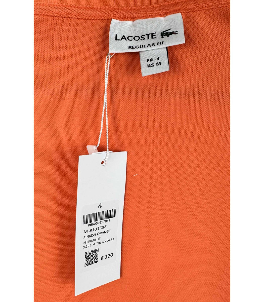 Оранжевая  футболка поло Lacoste LC2-8