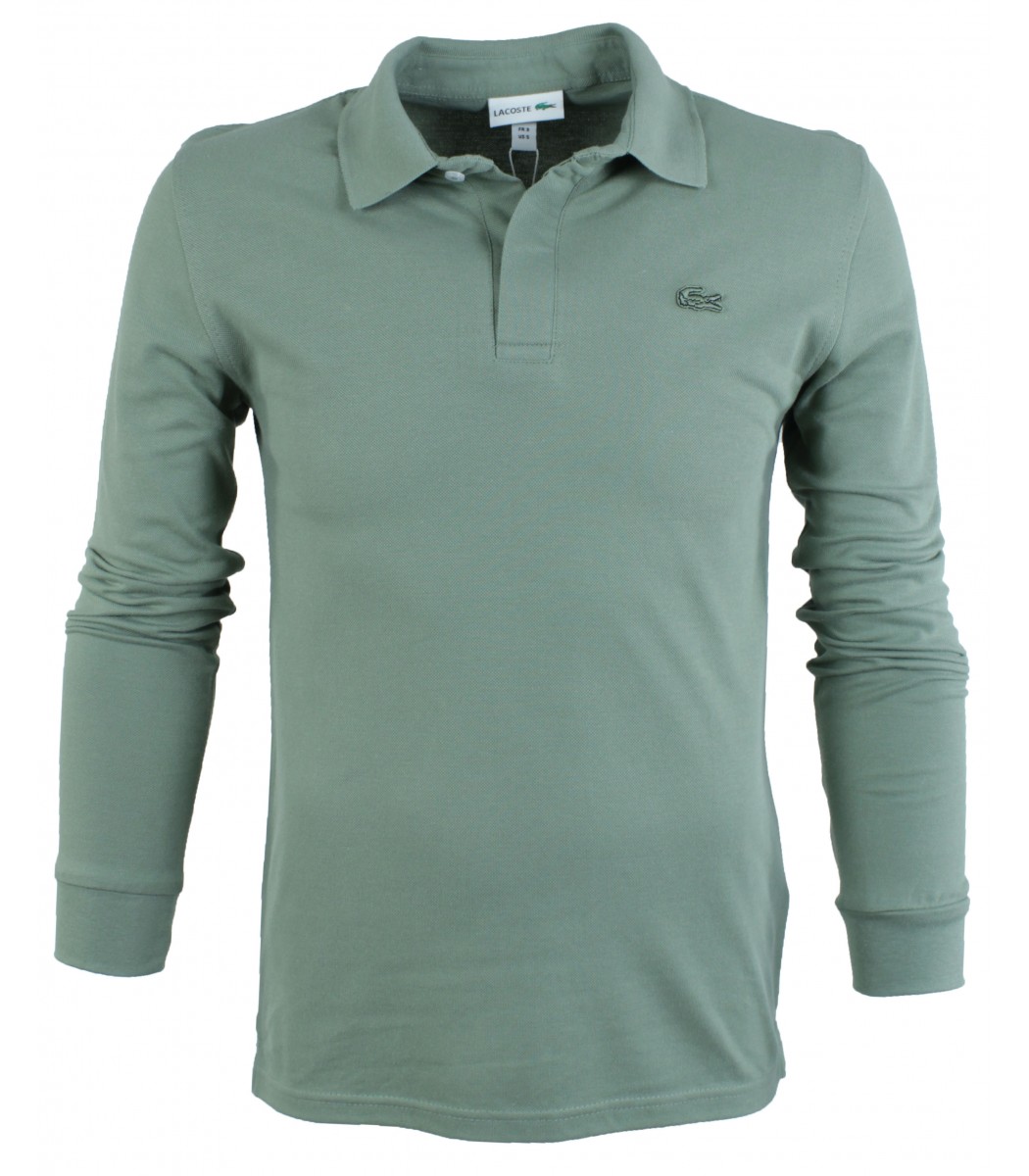 Оливковое поло с длинным рукавом Lacoste L2708-6
