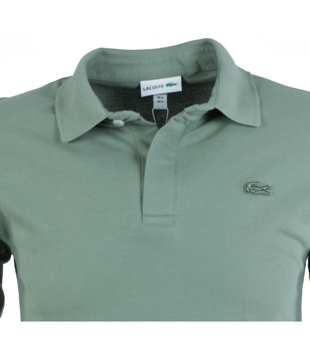 Оливковое поло с длинным рукавом Lacoste L2708-6