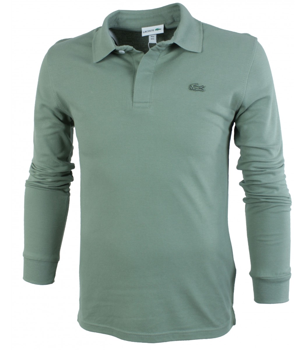 Оливковое поло с длинным рукавом Lacoste L2708-6