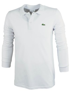 Белое поло с длинным рукавом Lacoste L600-3