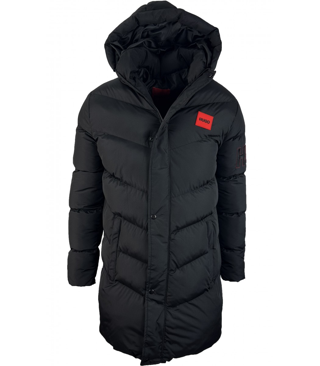 Черный удлиненный пуховик HUGO 1960-1 Черный удлиненный пуховик HUGO 1960-1