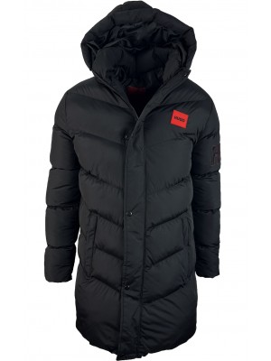 Черный удлиненный пуховик HUGO 1960-1