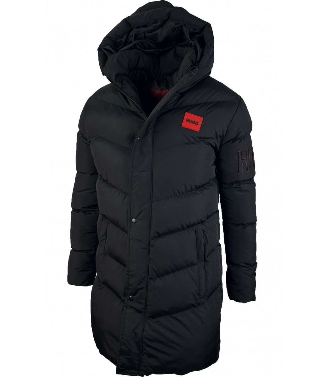 Черный удлиненный пуховик HUGO 1960-1 Черный удлиненный пуховик HUGO 1960-1