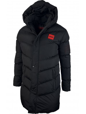 Черный удлиненный пуховик HUGO 1960-1