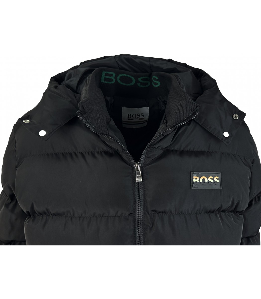 Черный пуховик BOSS 1620-1 Черный пуховик BOSS 1620-1
