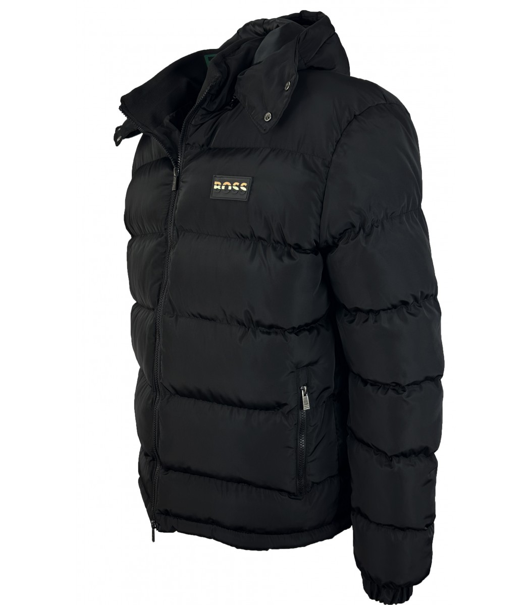 Черный пуховик BOSS 1620-1 Черный пуховик BOSS 1620-1