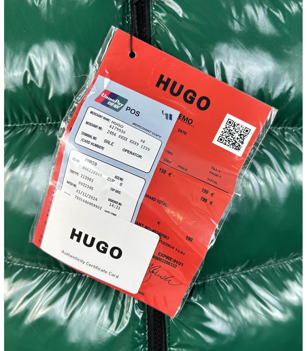 Зеленый пуховик HUGO 345-11 Зеленый пуховик HUGO 345-11