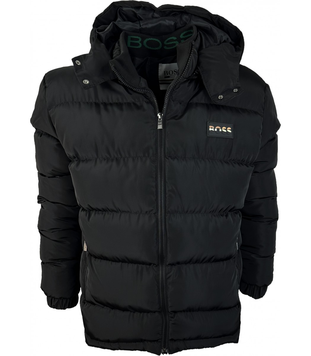 Черный пуховик BOSS 1620-1 Черный пуховик BOSS 1620-1