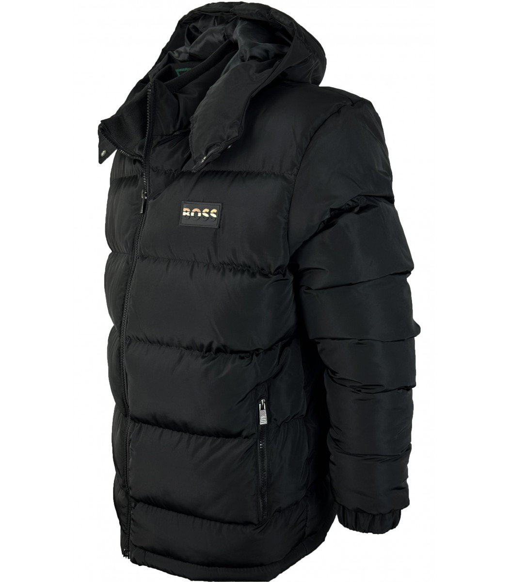 Черный пуховик BOSS 1620-1 Черный пуховик BOSS 1620-1