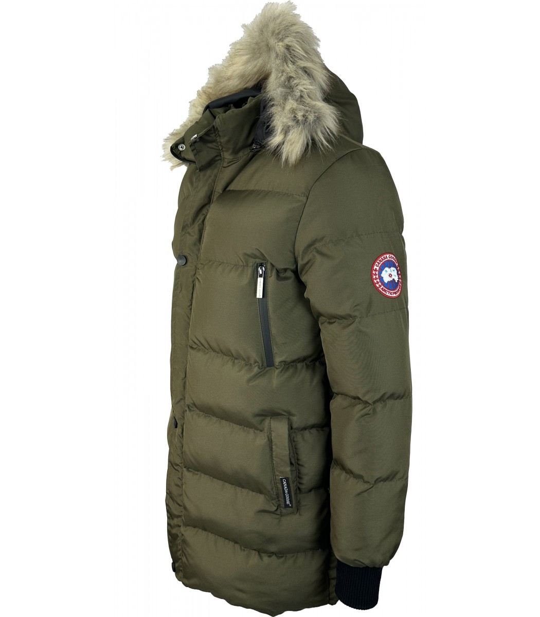 Хаки пуховик Canada Goose 241-21