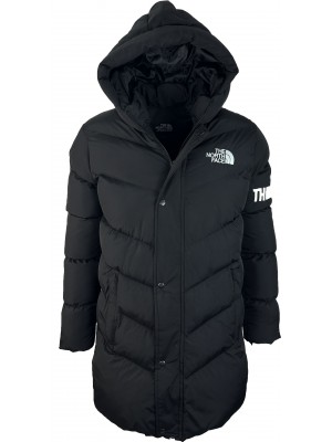 Черный длинный пуховик THE NORTH FACE 1786-1