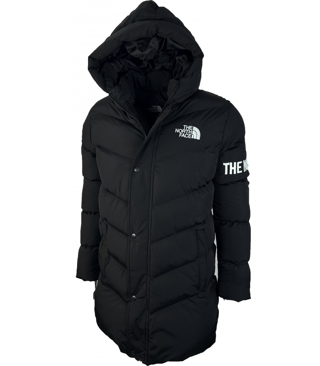 Черный длинный пуховик THE NORTH FACE 1786-1 Черный длинный пуховик THE NORTH FACE 1786-1