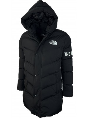 Черный длинный пуховик THE NORTH FACE 1786-1