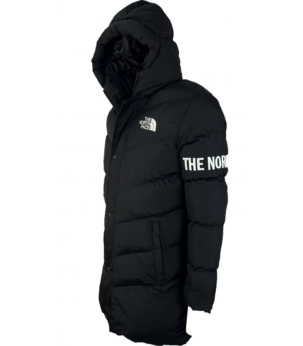 Черный длинный пуховик THE NORTH FACE 1786-1 Черный длинный пуховик THE NORTH FACE 1786-1