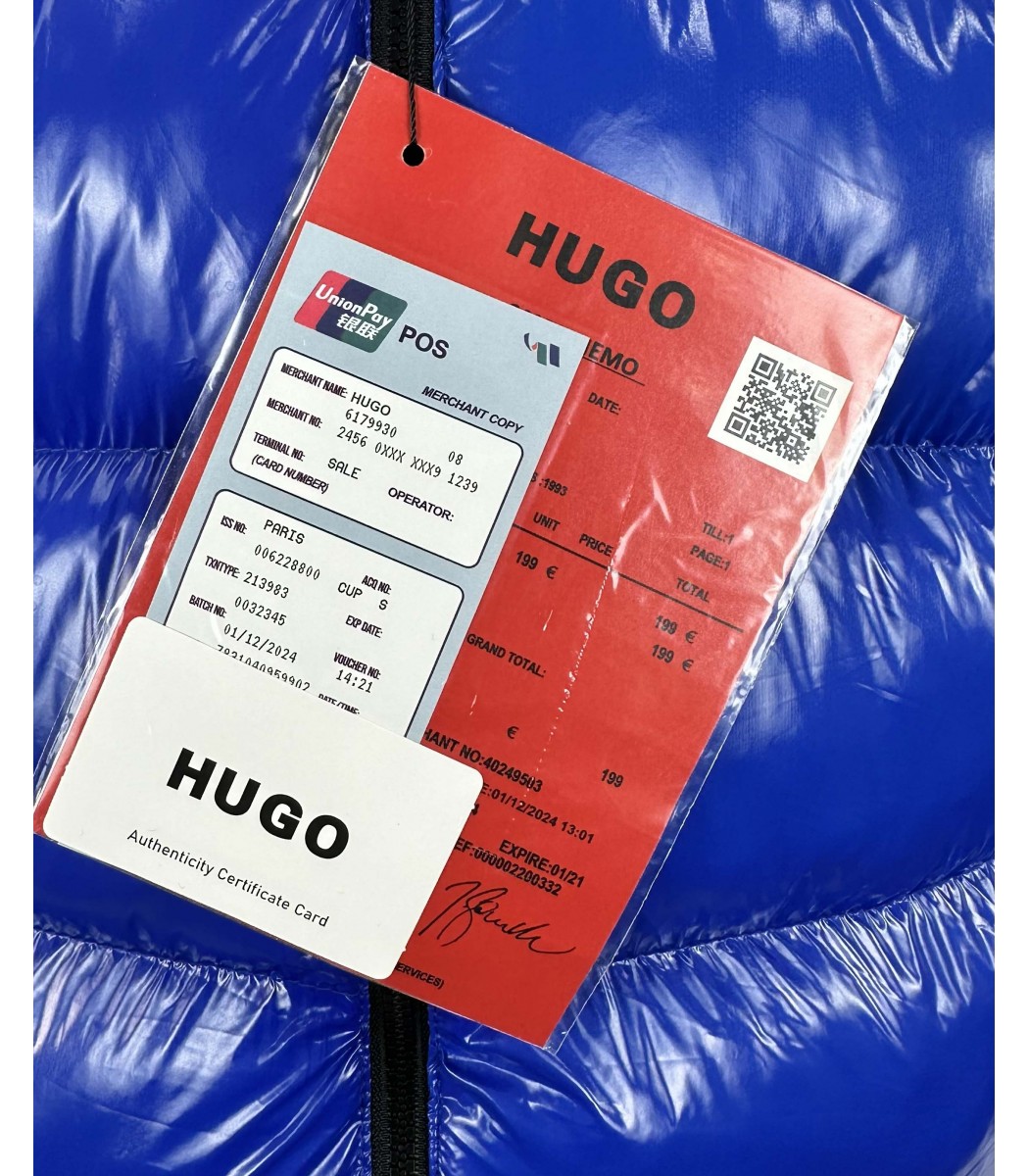Синий пуховик HUGO 345-4 Синий пуховик HUGO 345-4