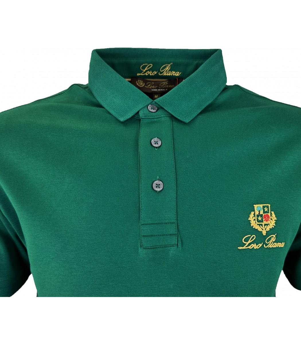 Зеленая футболка поло Loro Piana 15-283-11