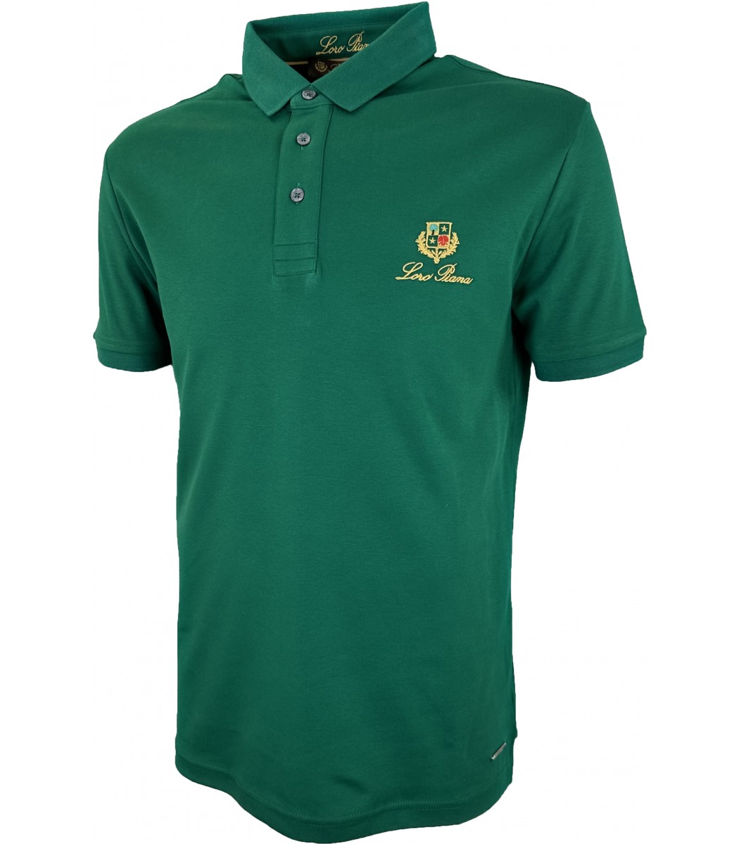 Зеленая футболка поло Loro Piana 15-283-11
