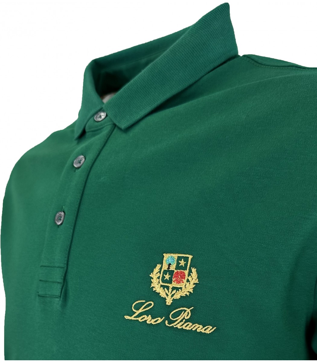 Зеленая футболка поло Loro Piana 15-283-11