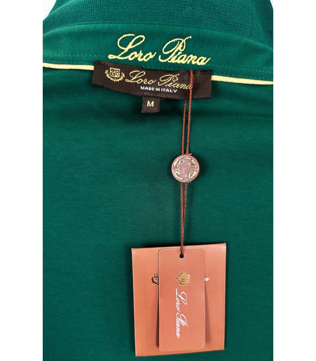 Зеленая футболка поло Loro Piana 15-283-11