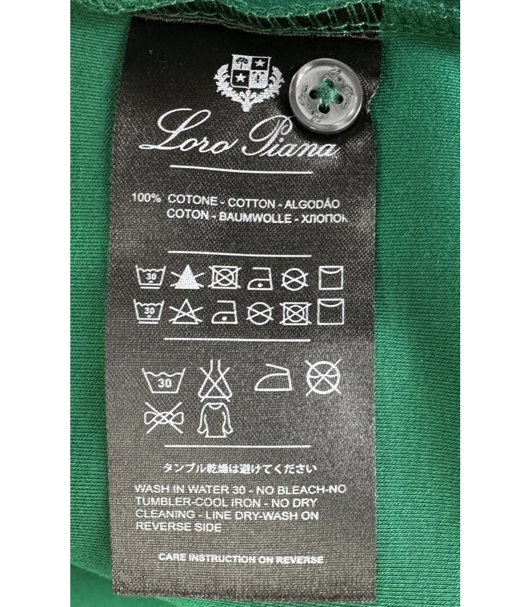 Зеленая футболка поло Loro Piana 15-283-11