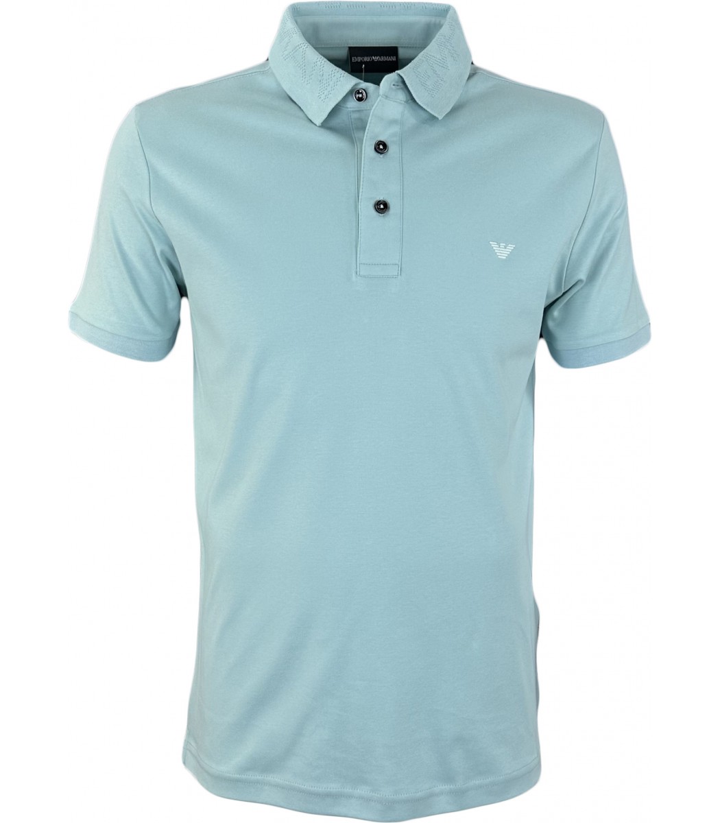 Голубая футболка поло Emporio Armani 14-525-15