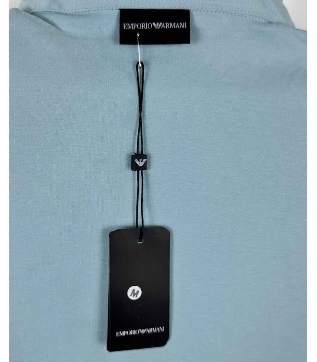 Голубая футболка поло Emporio Armani 14-525-15