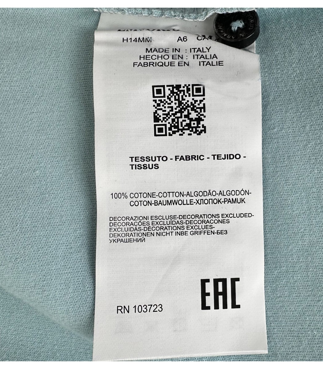 Голубая футболка поло Emporio Armani 14-525-15