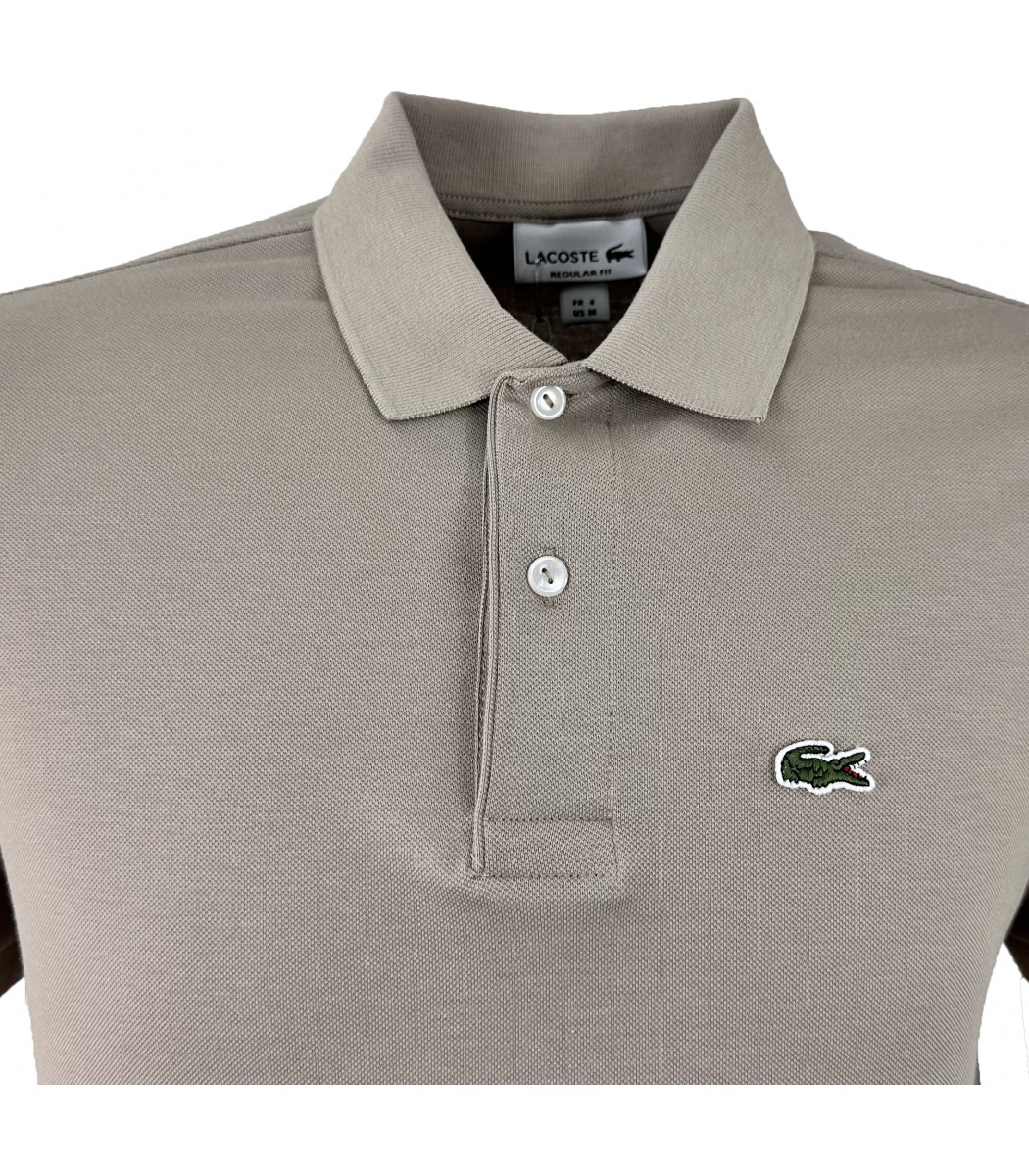 Темно- бежевая футболка поло Lacoste LC2-32