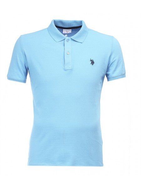 Купить - Светло-голубая футболка поло U.S.Polo ASSN U1-1US1-skyblue - в интернет магазине Polo-Man.ru