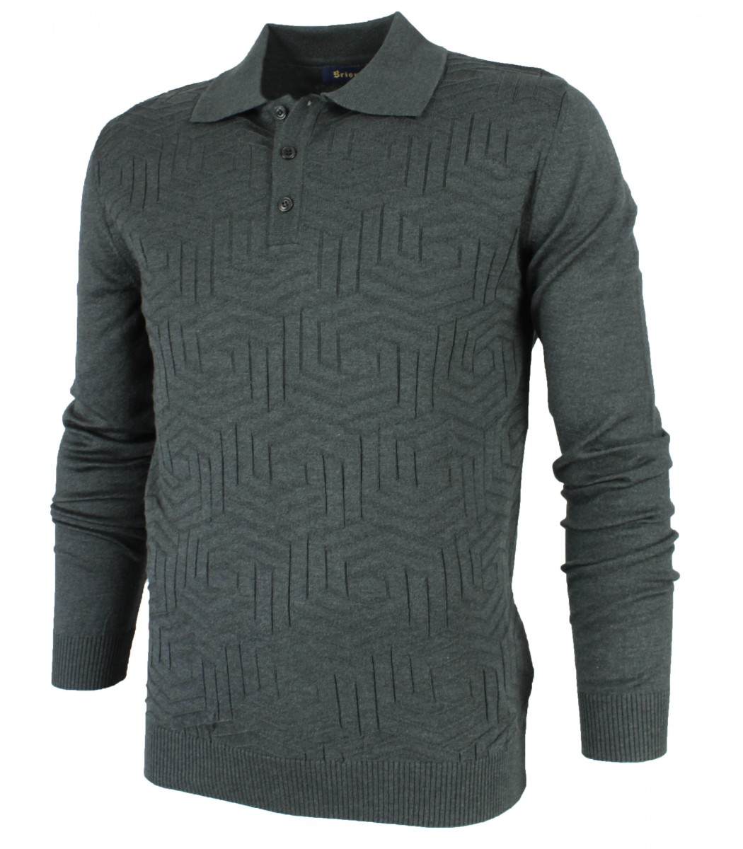 Темно-серое поло Brioni 7735-4