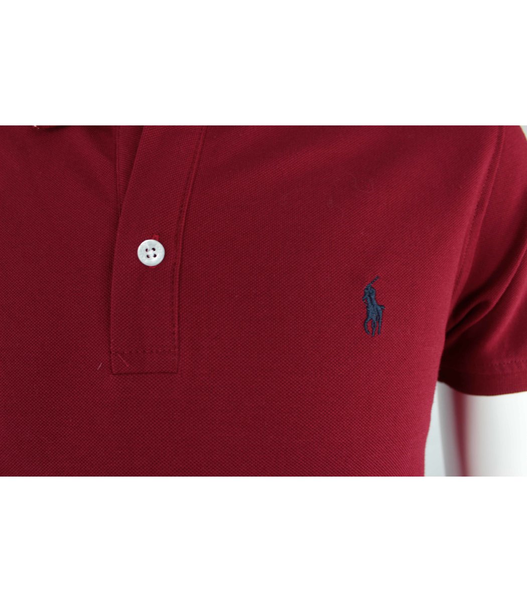 Бордовая футболка поло Ralph Lauren R10