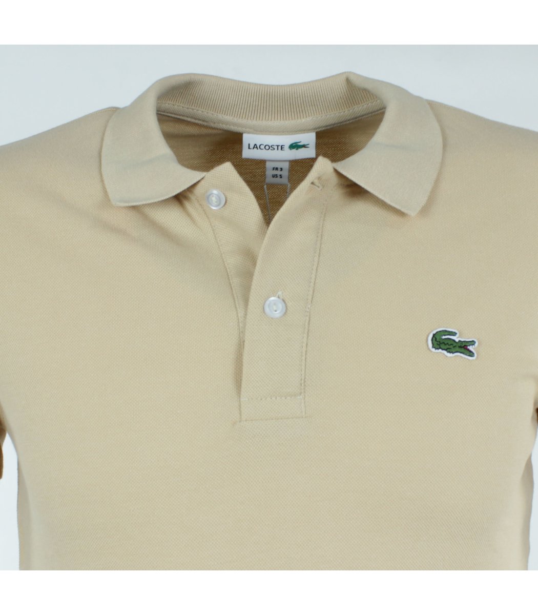 Бежевая футболка поло Lacoste LC2-13