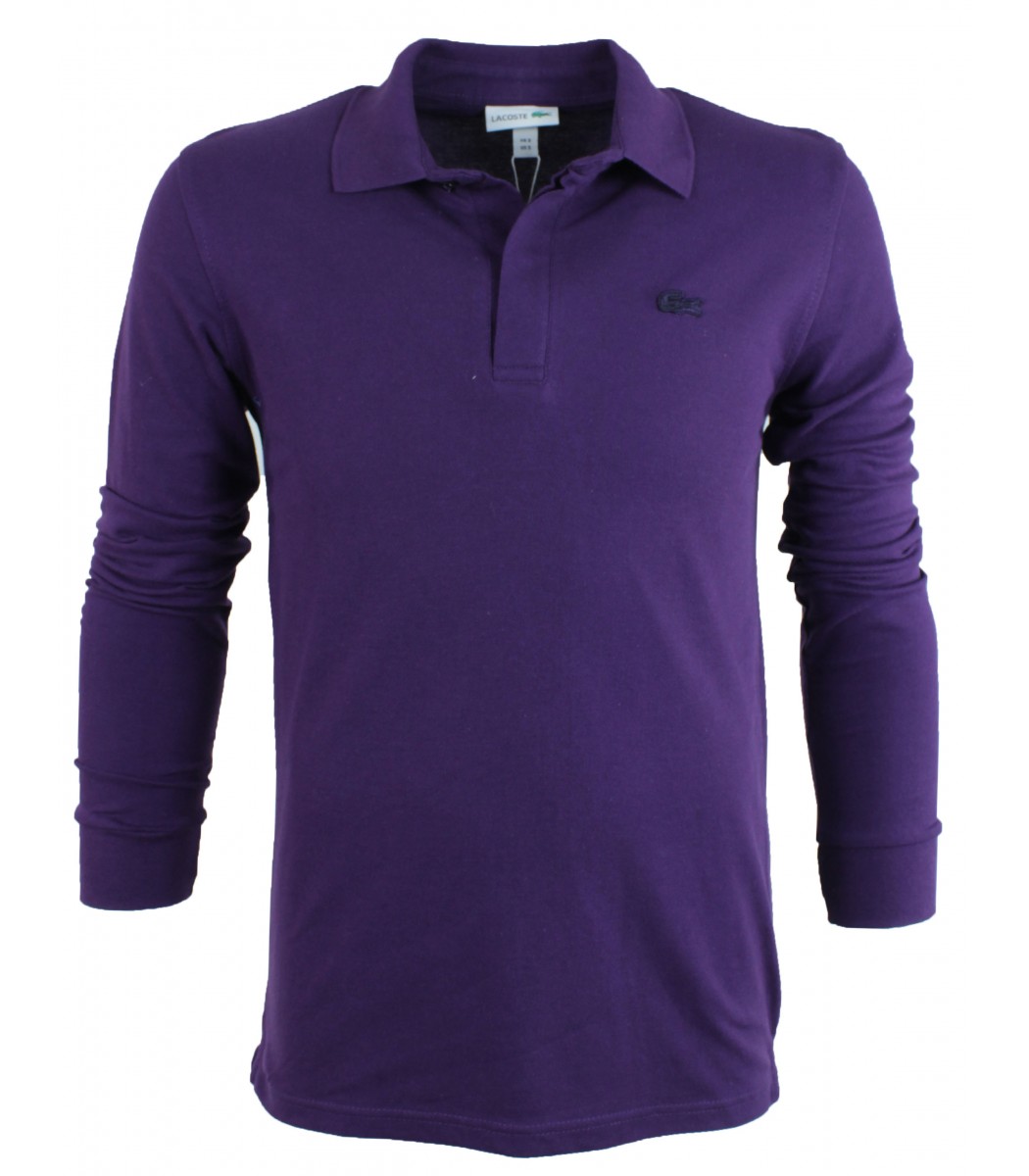 Фиолетовое поло с длинным рукавом Lacoste L777-14