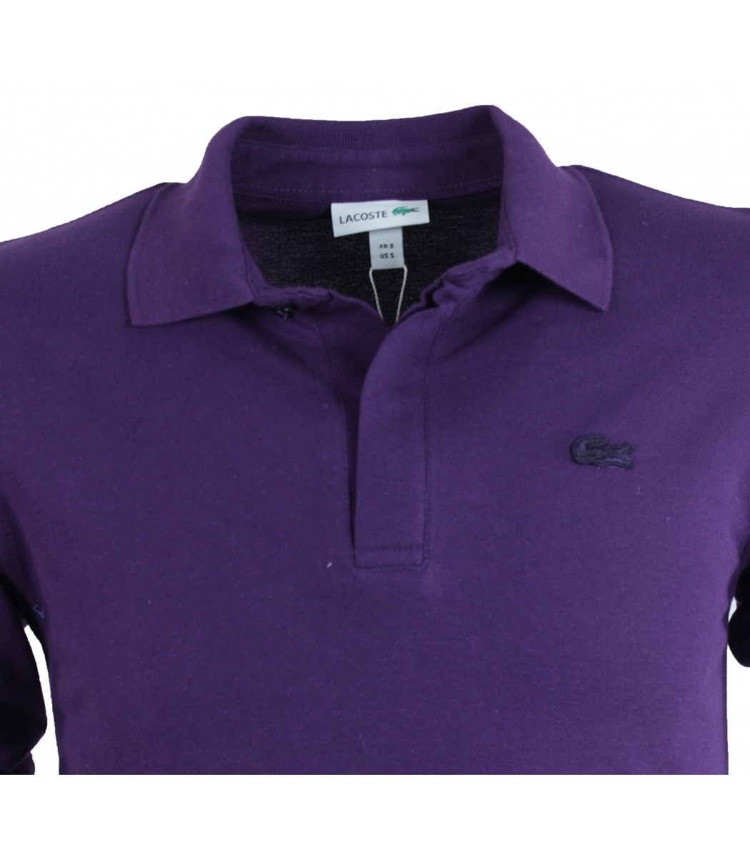 Фиолетовое поло с длинным рукавом Lacoste L777-14