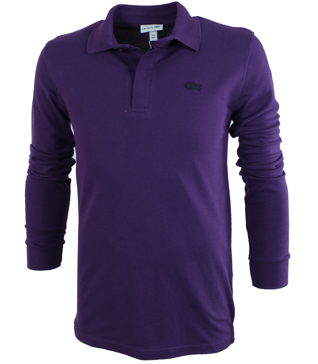 Фиолетовое поло с длинным рукавом Lacoste L777-14