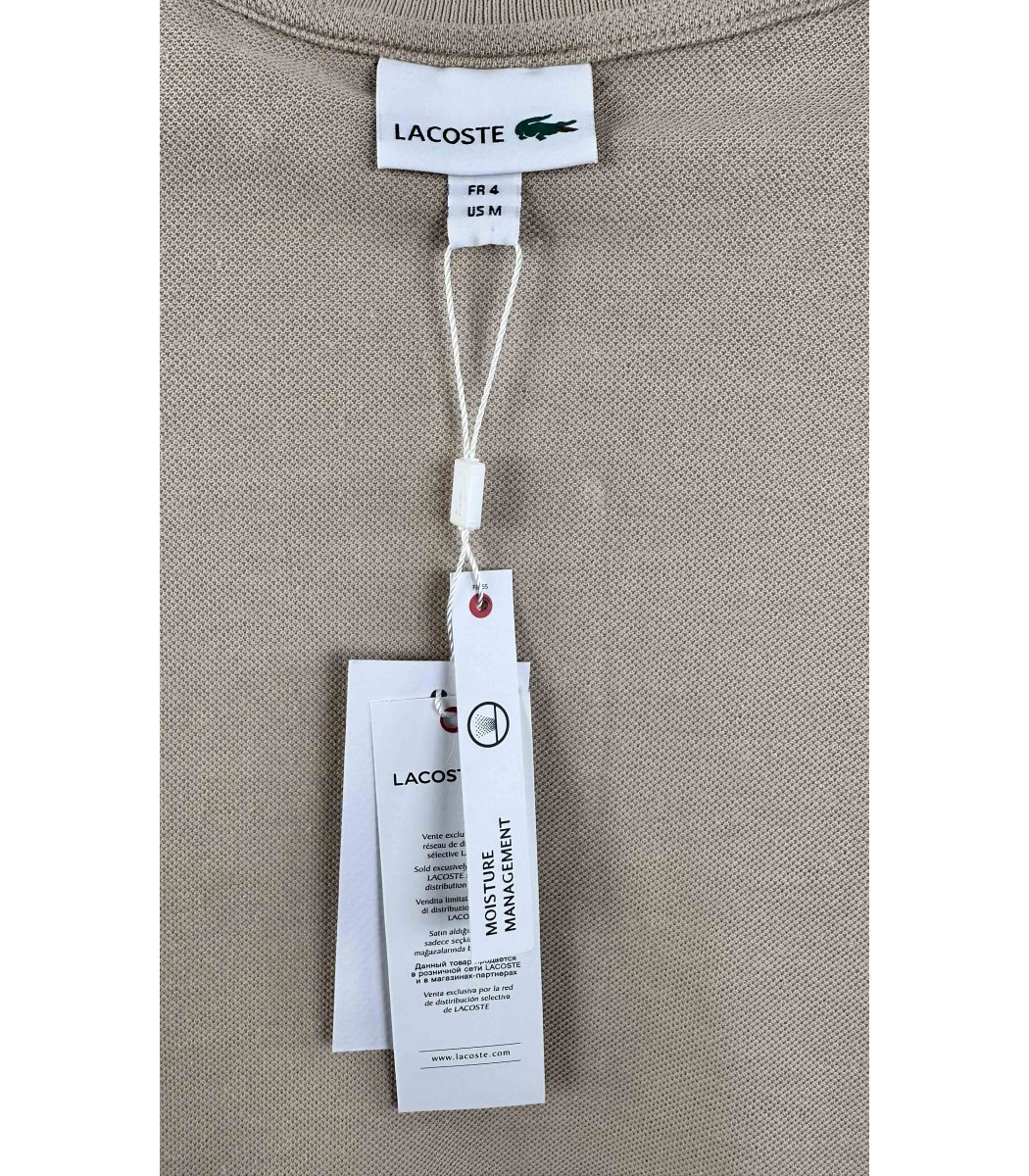 Бежевая футболка поло Lacoste LC2-13