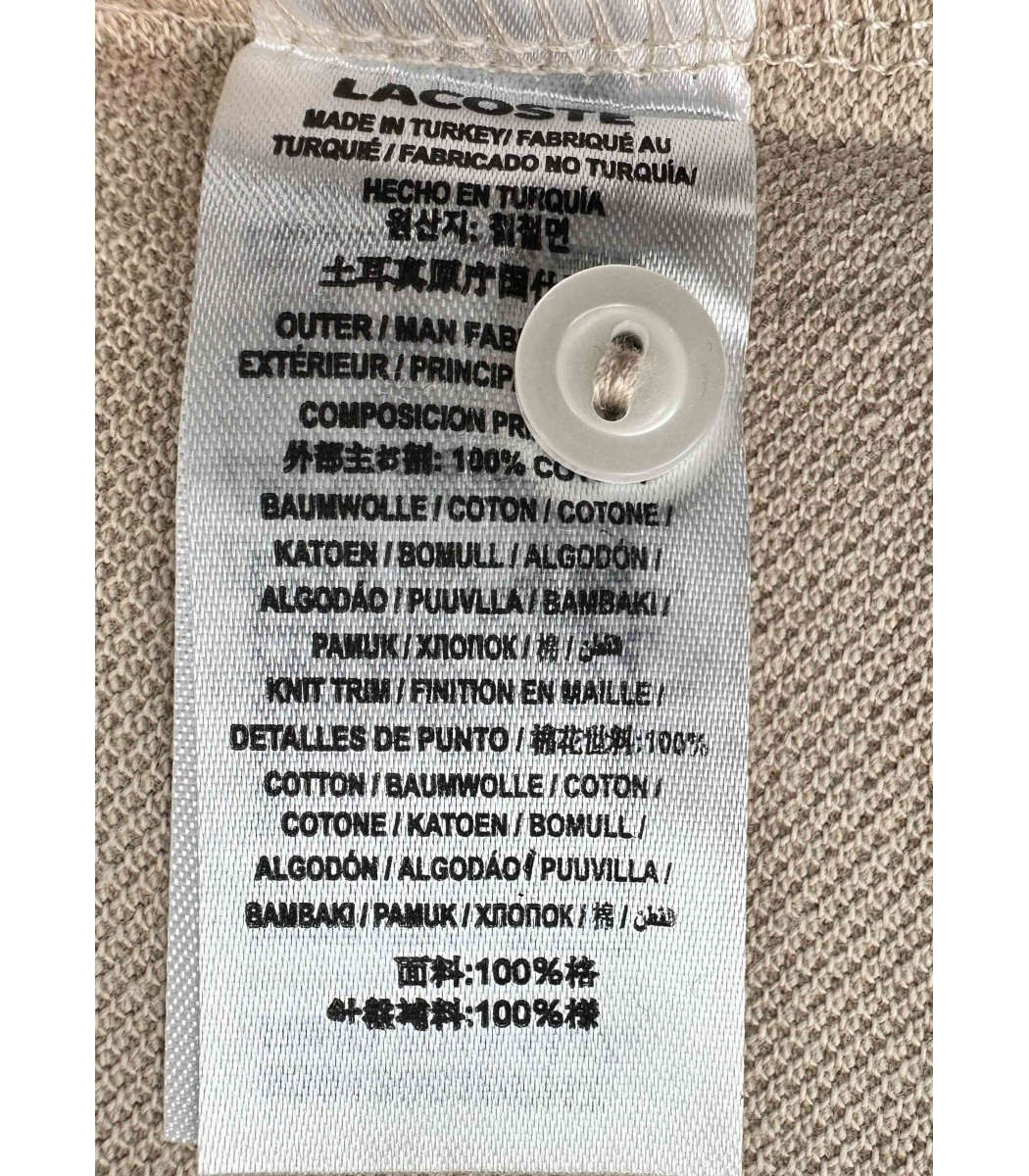 Бежевая футболка поло Lacoste LC2-13