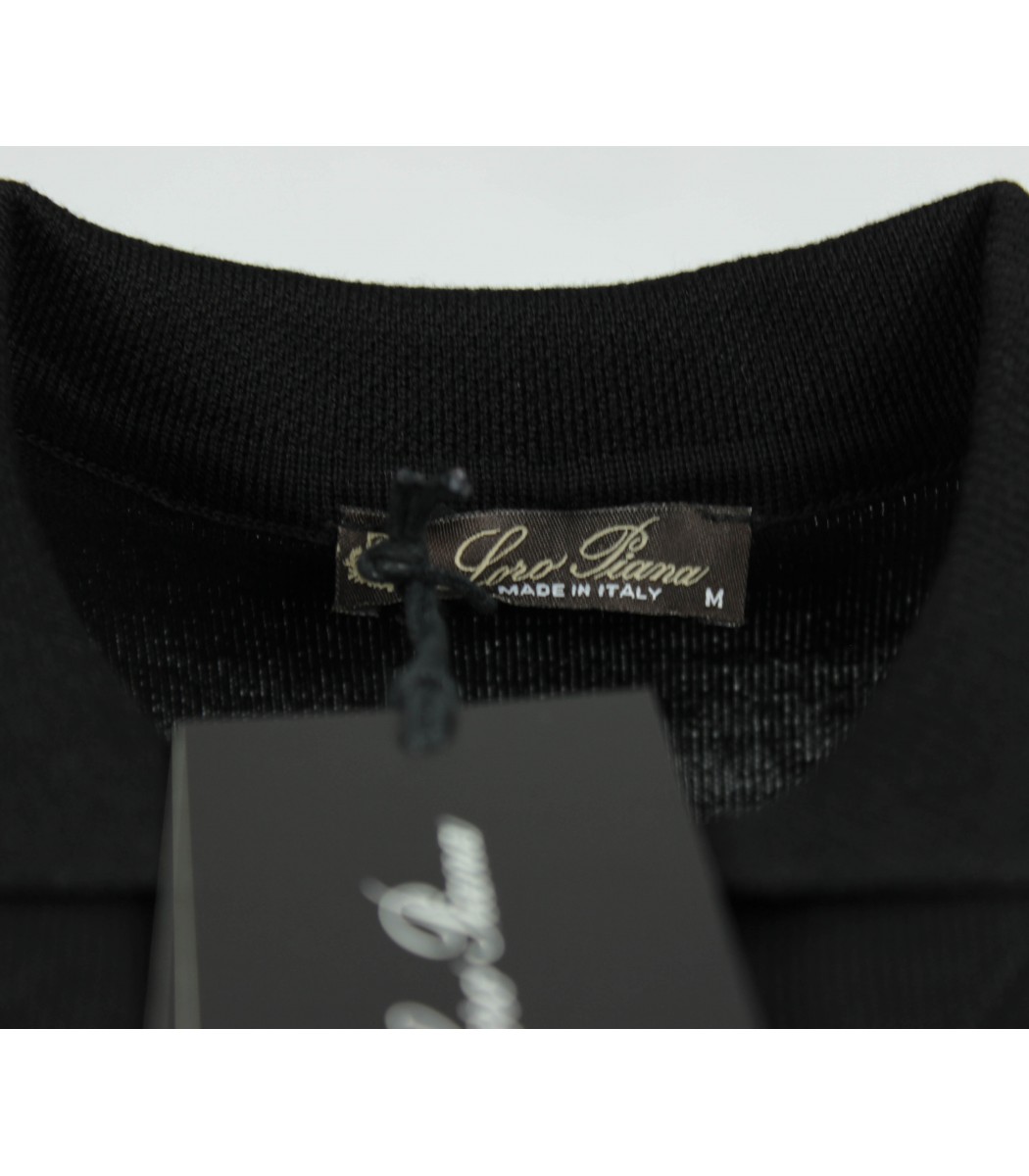 Черная футболка поло Loro Piana 7005-5