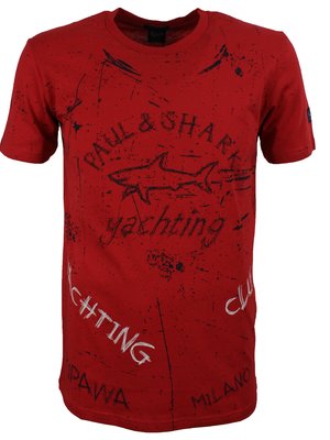 Бордовая футболка Paul&Shark 53418-5