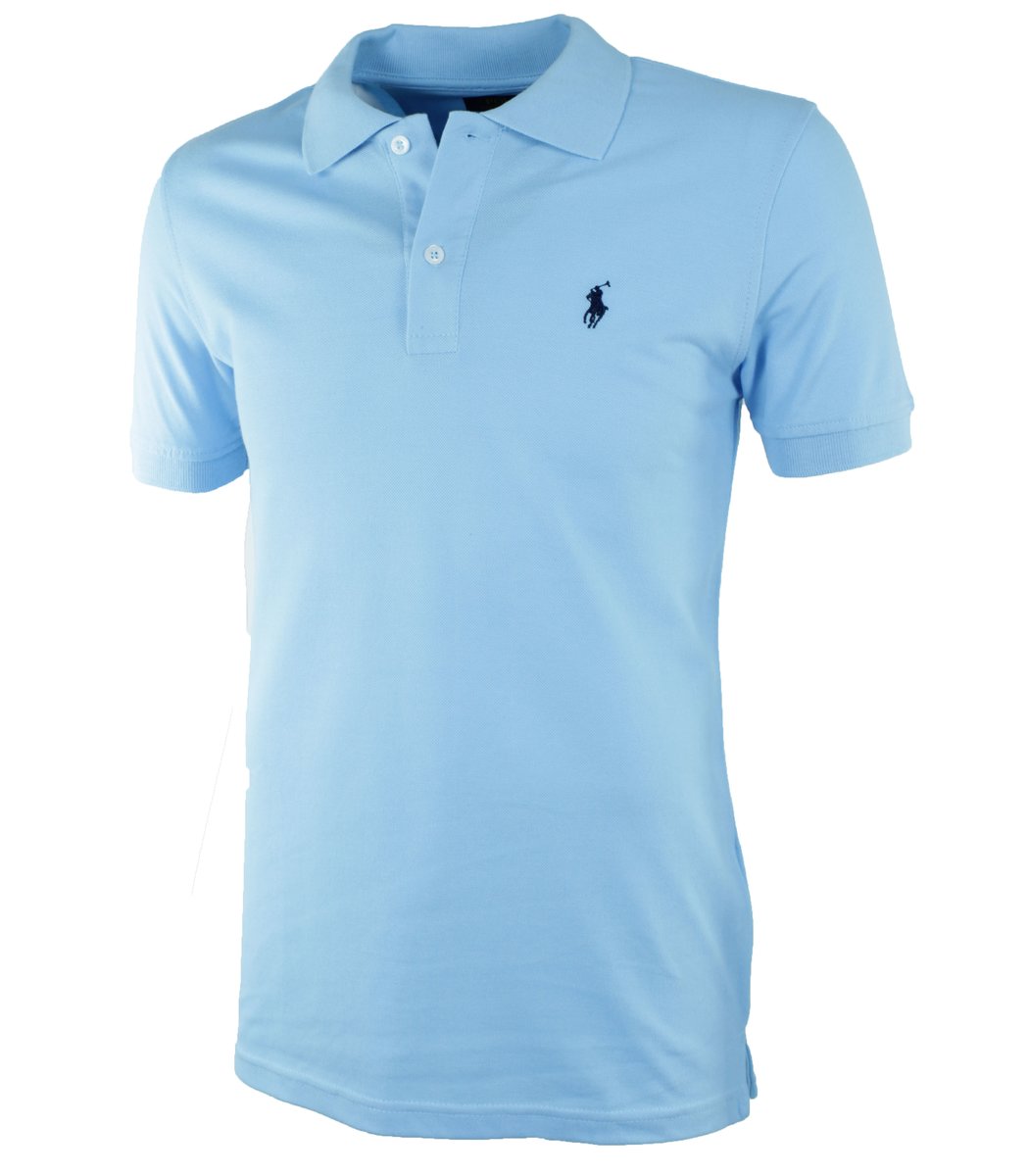 Голубая футболка поло Polo Ralph Lauren R8-10