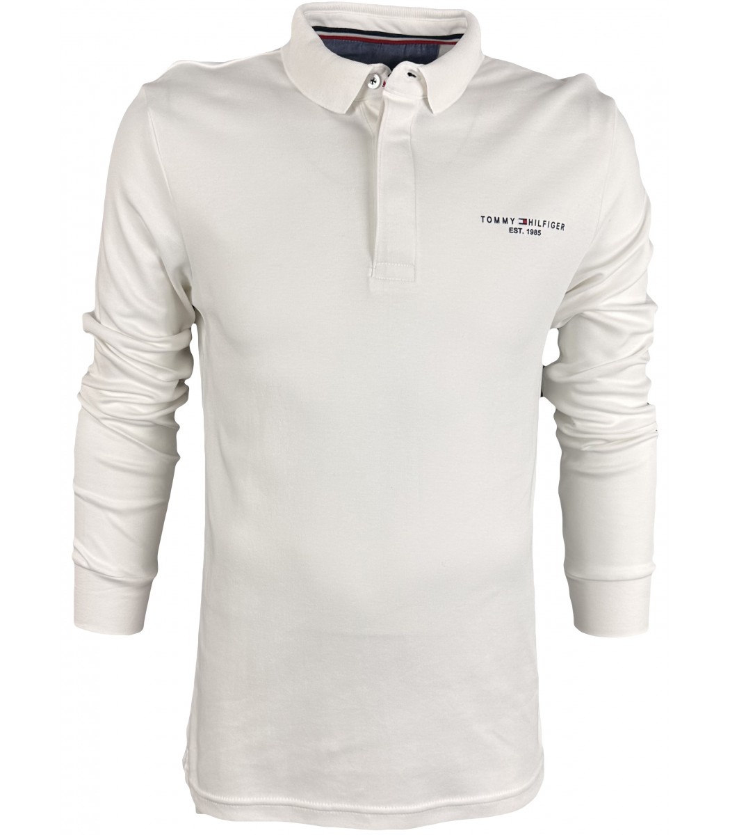 Белое поло с длинным рукавом Tommy Hilfiger 7001-3