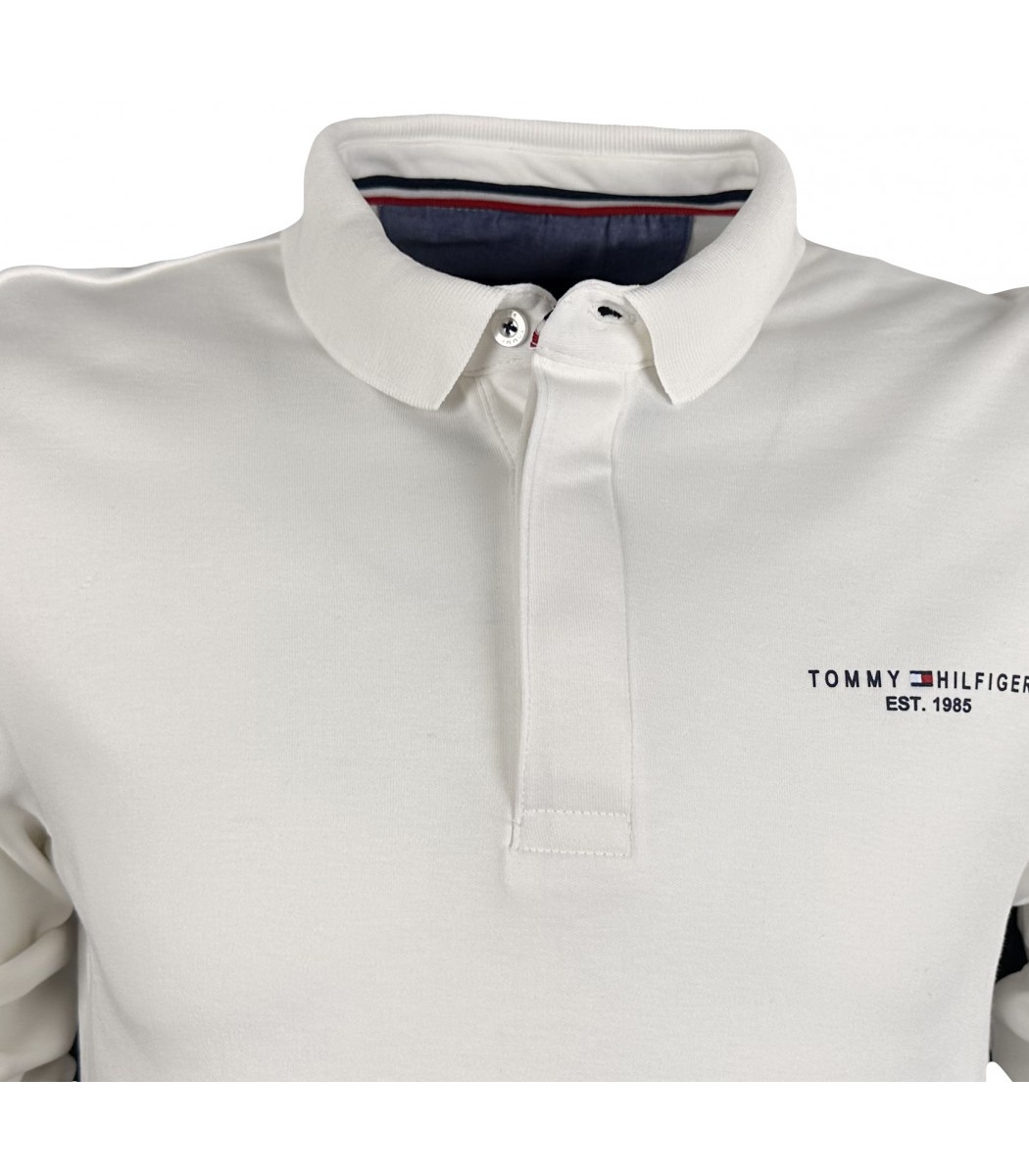 Белое поло с длинным рукавом Tommy Hilfiger 7001-3